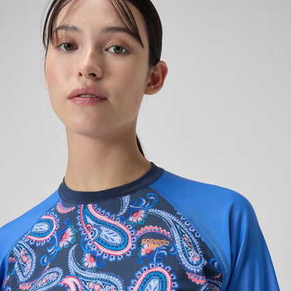 Printed Long Sleeve Swim Tee Navy/Blue | Speedo