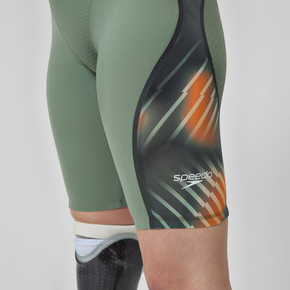Fastskin LZR Pure Intent 2.0 Openback Kneeskin Green/Orange | Speedo