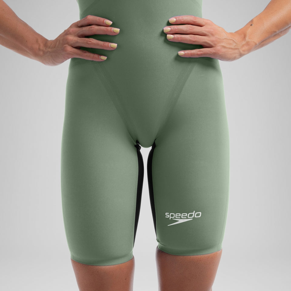 Fastskin LZR Pure Valor 2.0 Openback Kneeskin Green/Black | Speedo