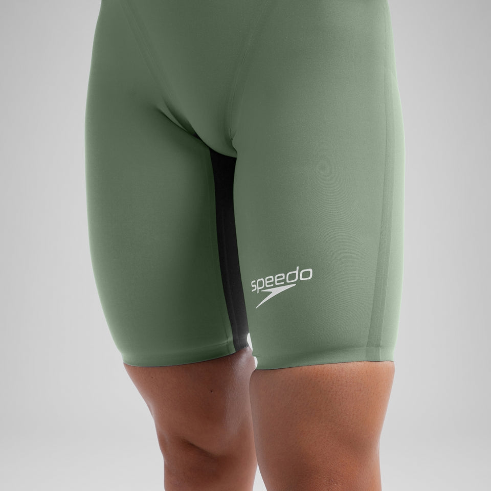Fastskin LZR Pure Valor 2.0 Openback Kneeskin Green/Black | Speedo