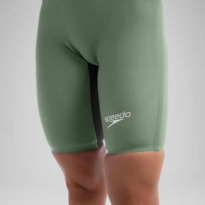 Fastskin LZR Pure Valor 2.0 Openback Kneeskin Green/Black | Speedo