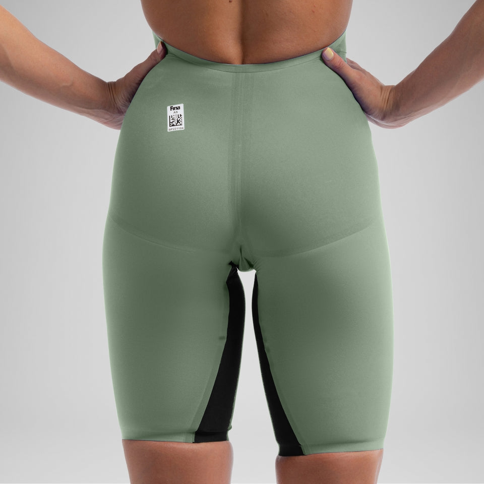 Fastskin LZR Pure Valor 2.0 Openback Kneeskin Green/Black | Speedo