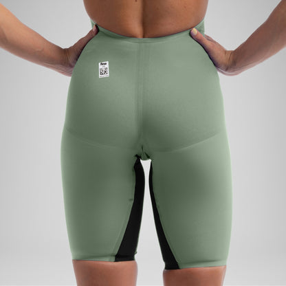 Fastskin LZR Pure Valor 2.0 Openback Kneeskin Green/Black | Speedo