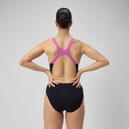 Club Training Allover Digital Rrdbreaker Swimsuit Black/Pink | Speedo