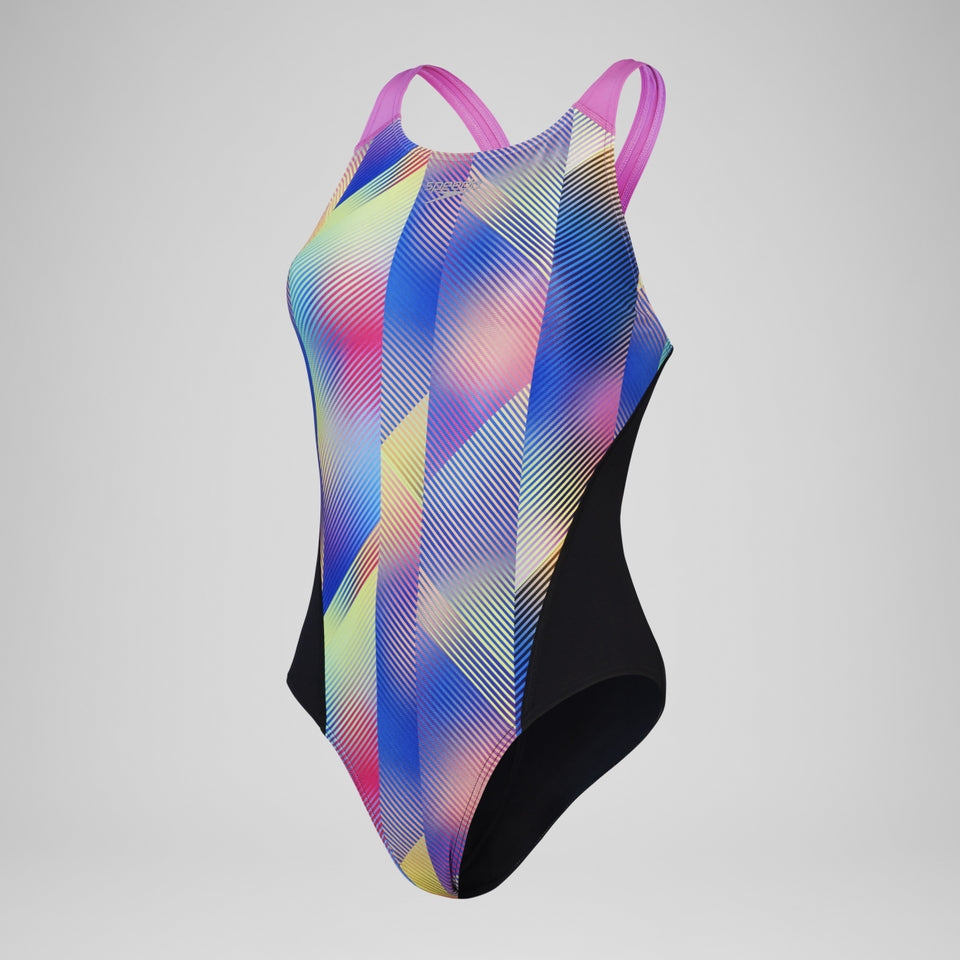 Club Training Allover Digital Rrdbreaker Swimsuit Black/Pink | Speedo