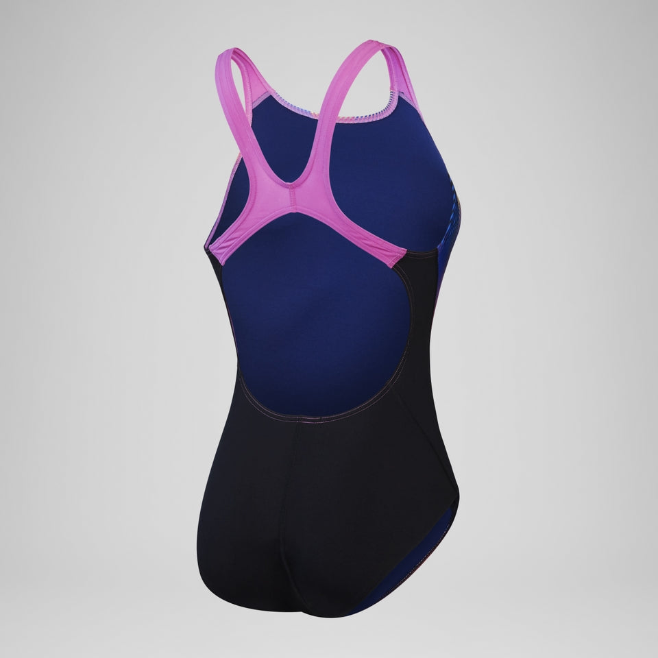 Club Training Allover Digital Rrdbreaker Swimsuit Black/Pink | Speedo