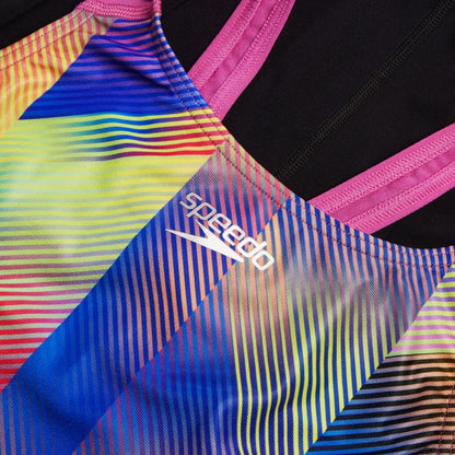 Club Training Allover Digital Rrdbreaker Swimsuit Black/Pink | Speedo