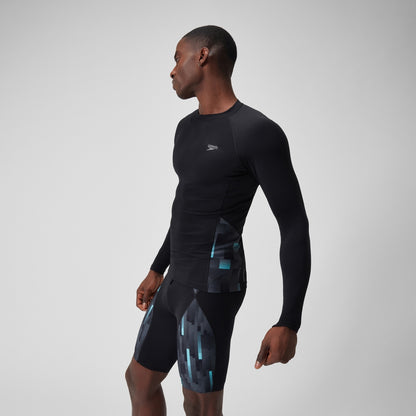 Endurance+ Splice Rash Top Black/Grey | Speedo
