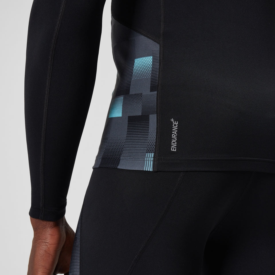 Endurance+ Splice Rash Top Black/Grey | Speedo