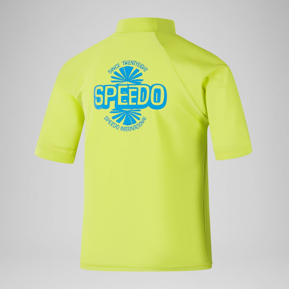 Boys' Printed Short Sleeve Rash Top Yellow | Speedo