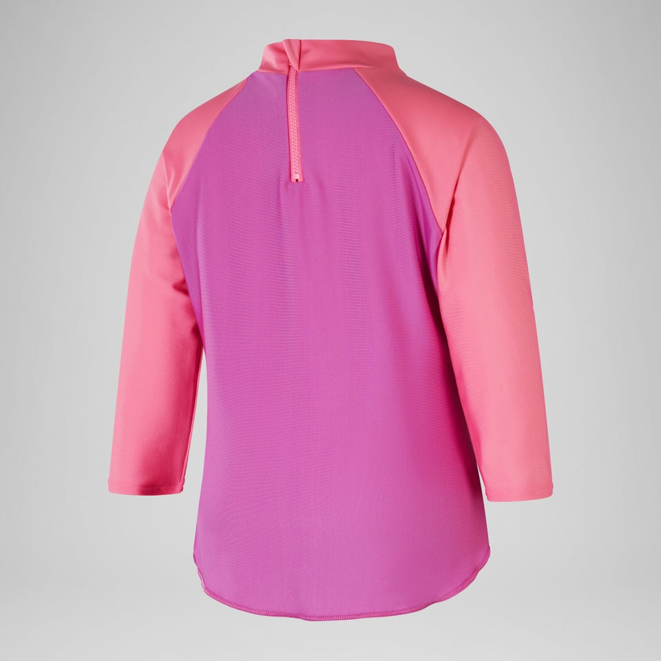 Girls' Digital Long Sleeve Rash Top Pink/Purple | Speedo