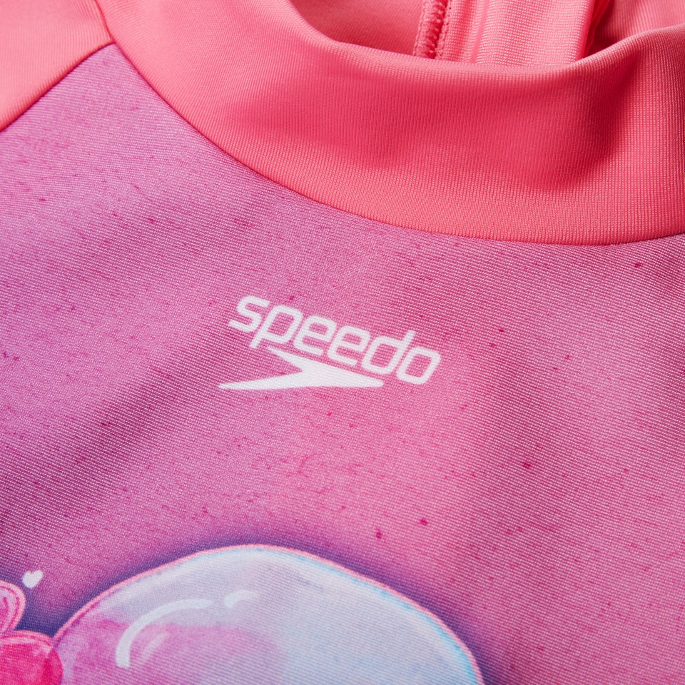 Girls' Digital Long Sleeve Rash Top Pink/Purple | Speedo