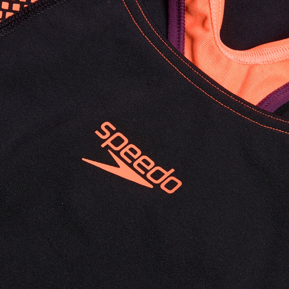Placement Laneback Swimsuit Black/Red | Speedo