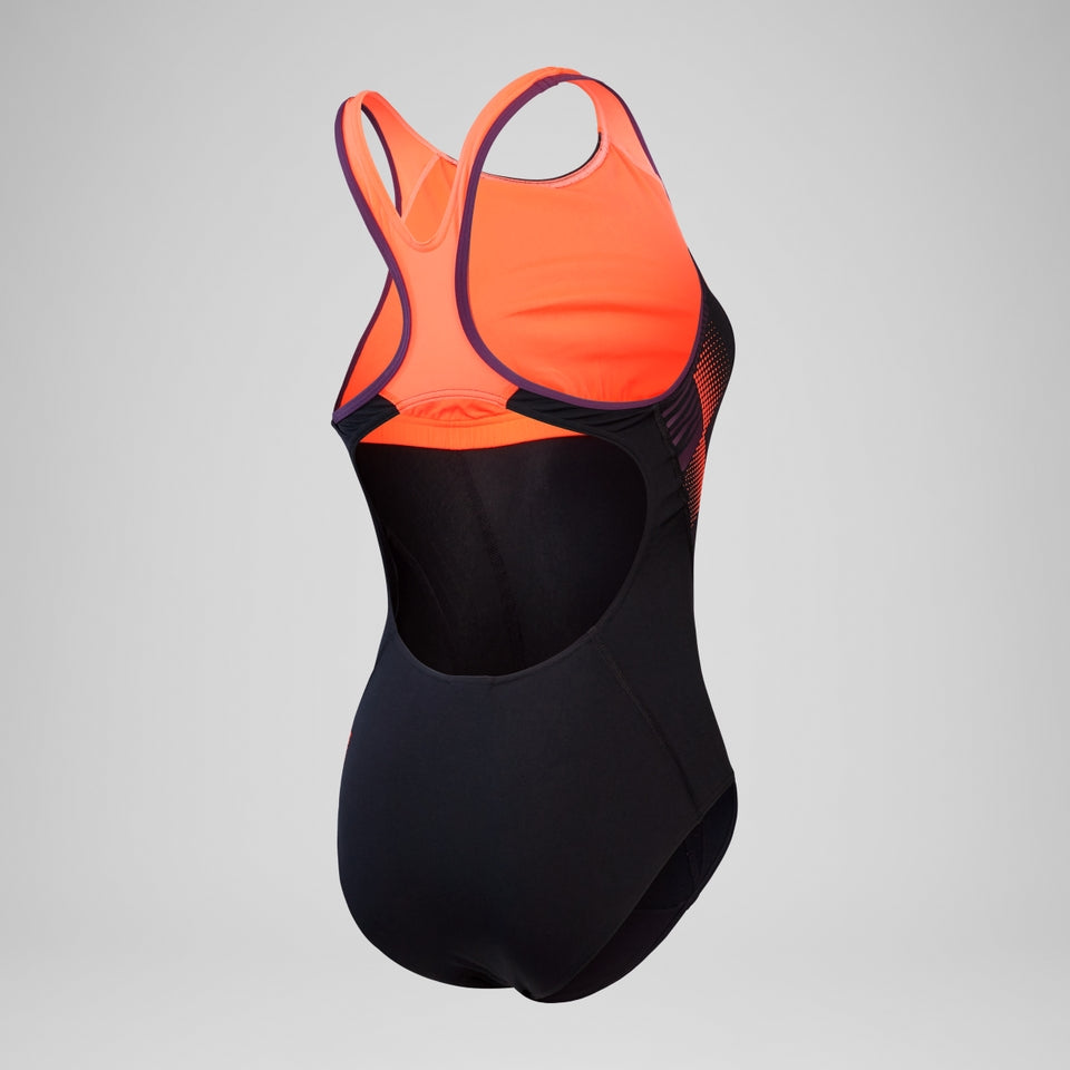 Placement Laneback Swimsuit Black/Red | Speedo