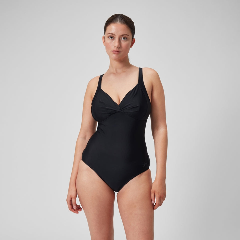 Shaping Cross Knot Swimsuit Black | Speedo