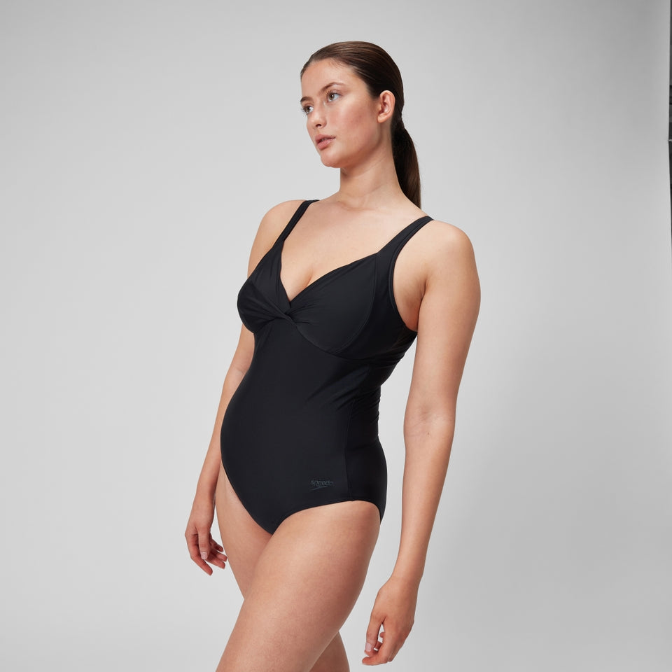 Shaping Cross Knot Swimsuit Black | Speedo