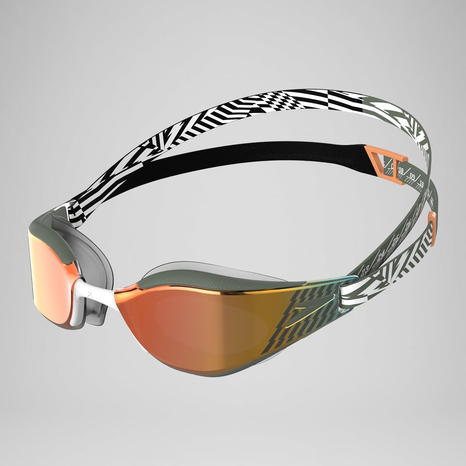 Fastskin Hyper Elite Mirror Goggles Green/Black/Orange | Speedo