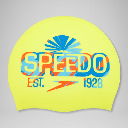 Printed Silicone Cap Yellow/Blue | Speedo