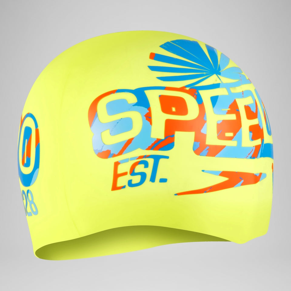 Printed Silicone Cap Yellow/Blue | Speedo