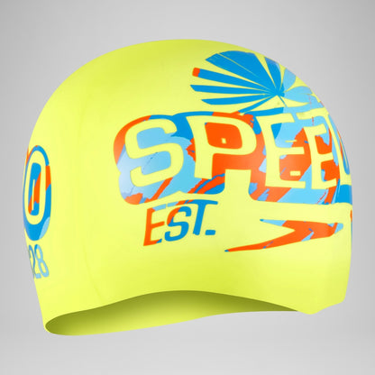 Printed Silicone Cap Yellow/Blue | Speedo