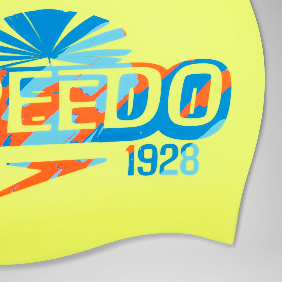 Printed Silicone Cap Yellow/Blue | Speedo