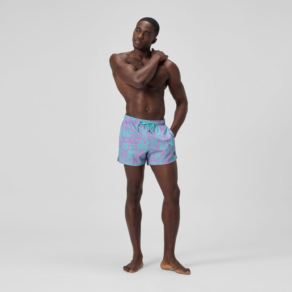 Printed 14'' Redondo Edge Swim Shorts Pink/Blue | Speedo