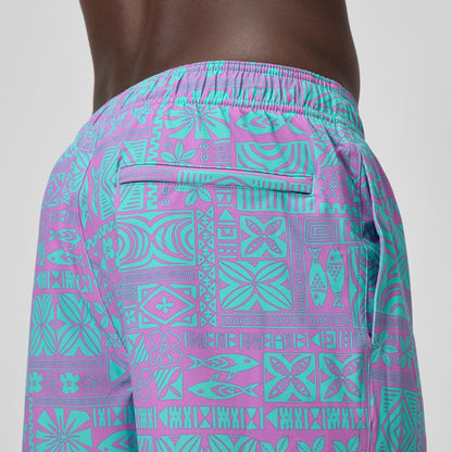 Printed 14'' Redondo Edge Swim Shorts Pink/Blue | Speedo