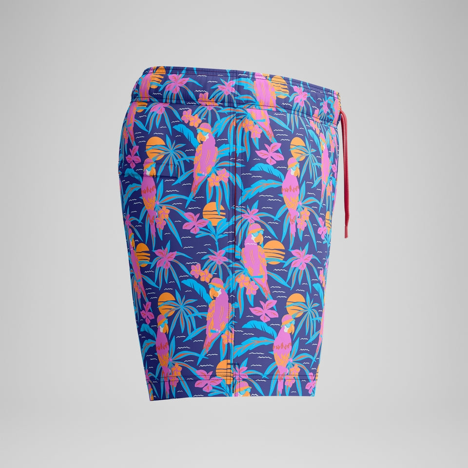 Mens Printed 14'' Redondo Edge Swim Shorts Blue/Pink | Speedo