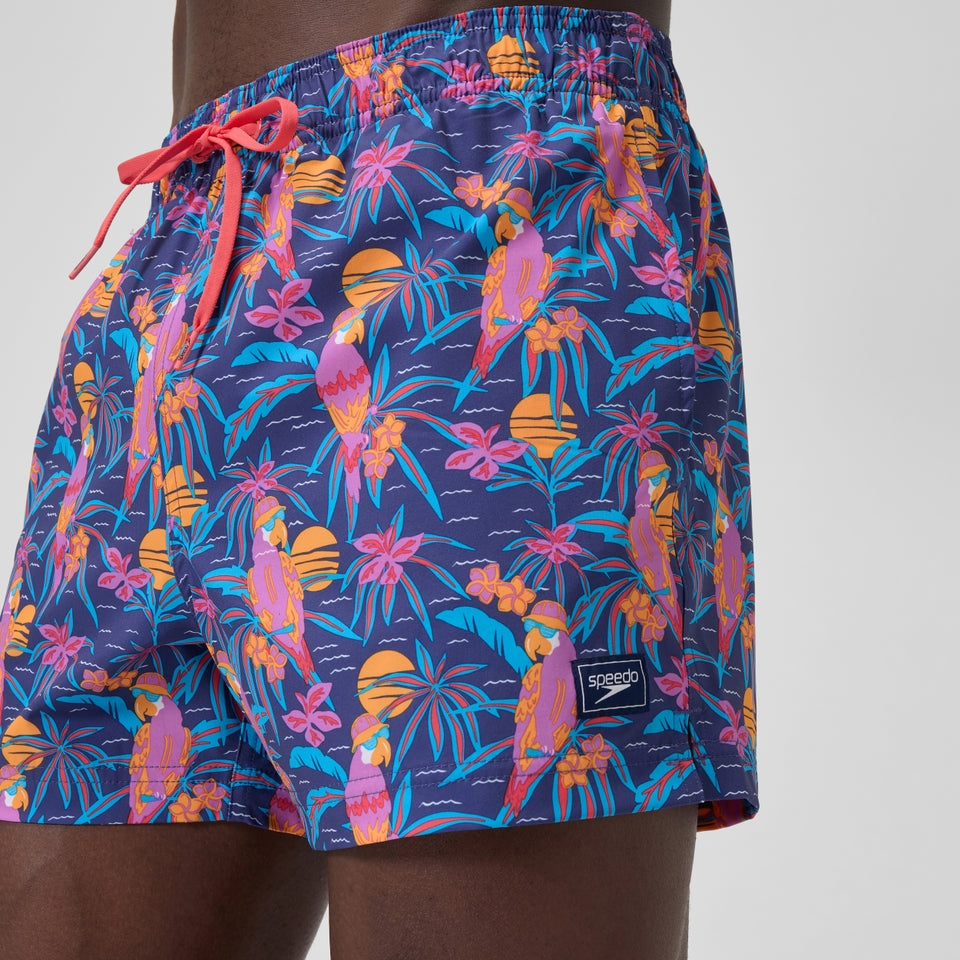 Mens Printed 14'' Redondo Edge Swim Shorts Blue/Pink | Speedo