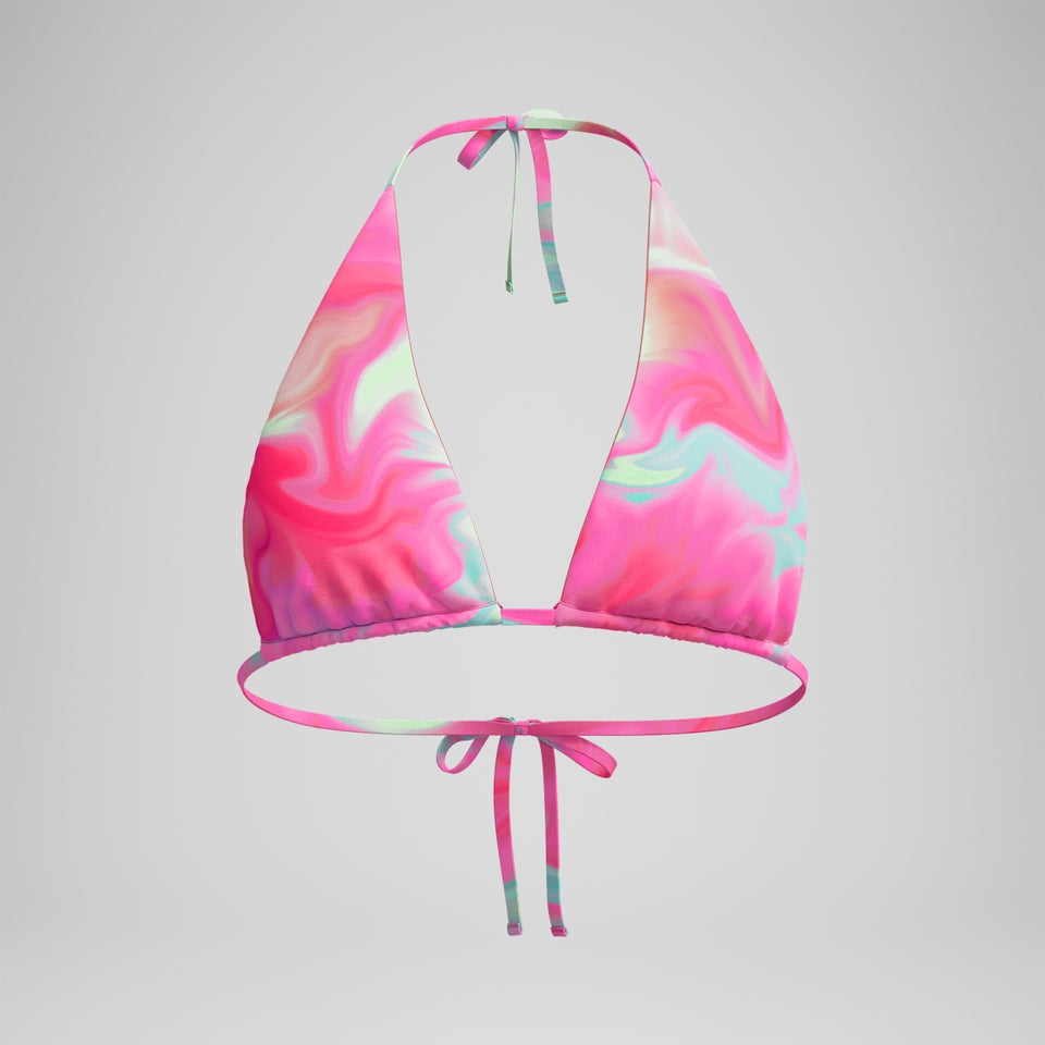 FLU3NTE Printed Convertible Bikini Top Pink/Coral | Speedo