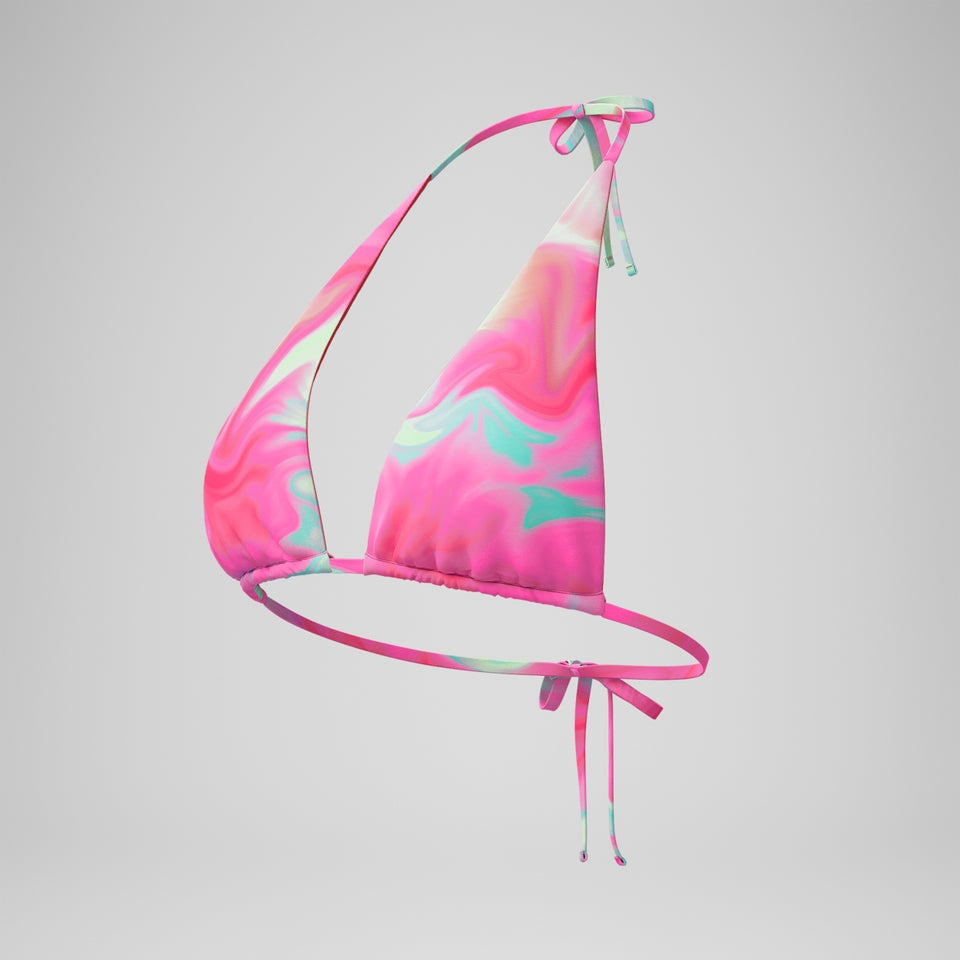 FLU3NTE Printed Convertible Bikini Top Pink/Coral | Speedo