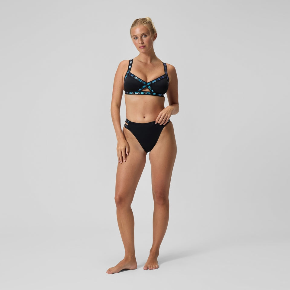 FLU3NTE Logo Elastic Bikini Top Black | Speedo