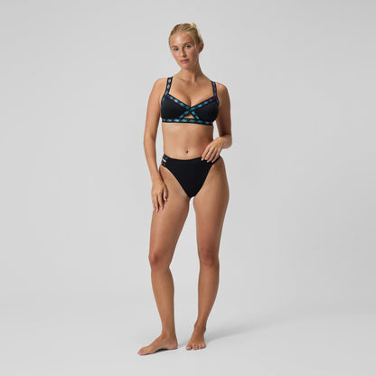 FLU3NTE Logo Elastic Bikini Top Black | Speedo