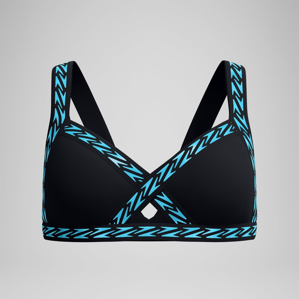 FLU3NTE Logo Elastic Bikini Top Black | Speedo
