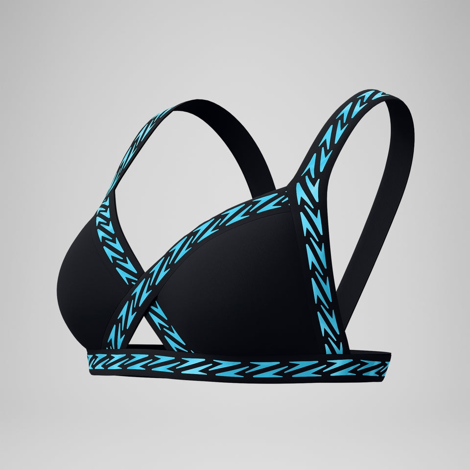 FLU3NTE Logo Elastic Bikini Top Black | Speedo