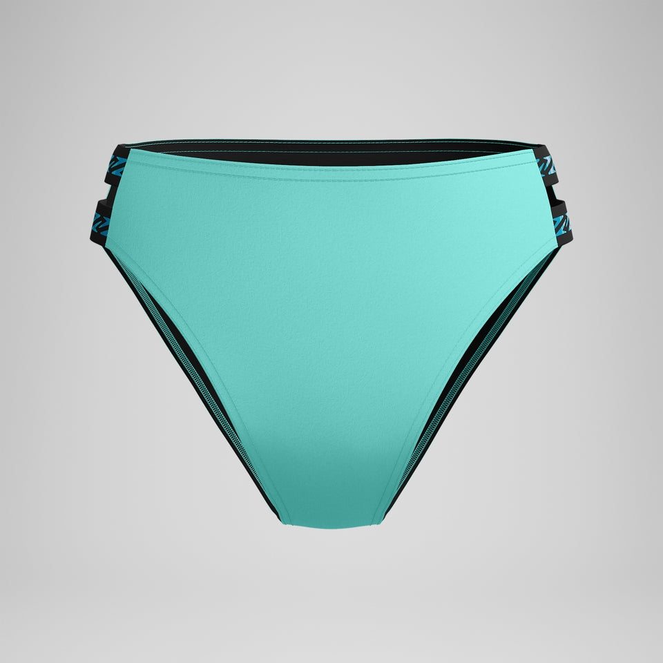 FLU3NTE Logo Elastic Hi Waist Bikini Bottom Turquoise | Speedo