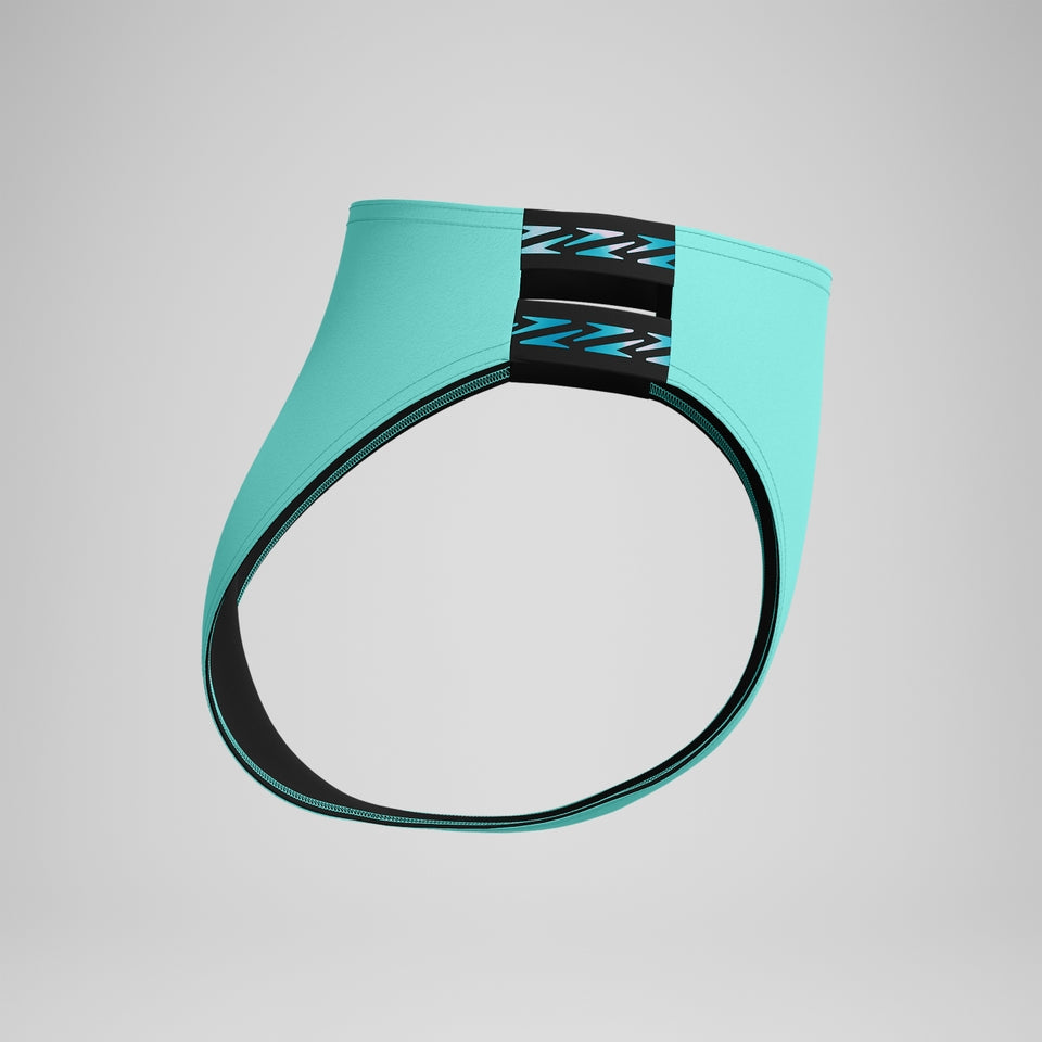 FLU3NTE Logo Elastic Hi Waist Bikini Bottom Turquoise | Speedo