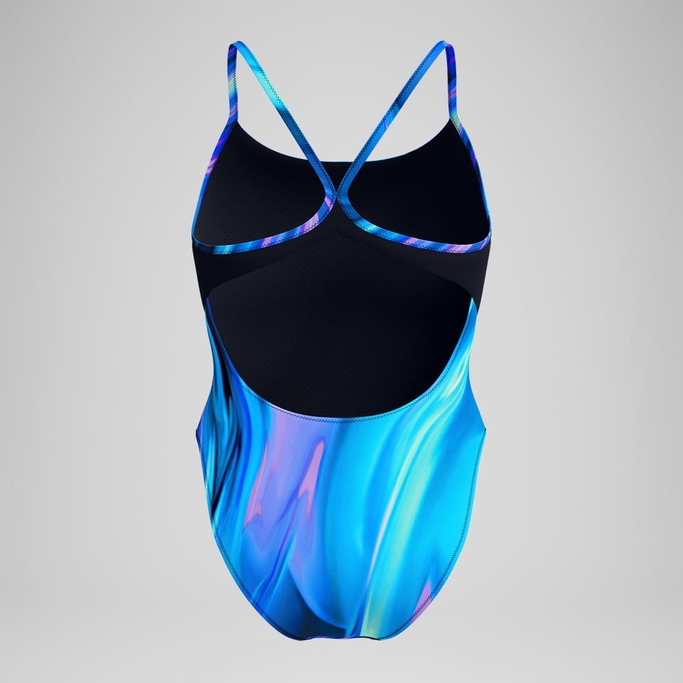 Printed Racerback Swimsuit Blue/Teal | Speedo