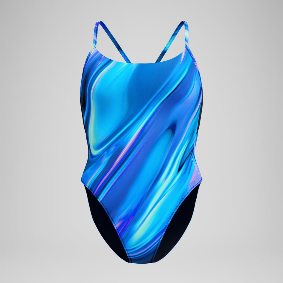 Printed Racerback Swimsuit Blue/Teal | Speedo