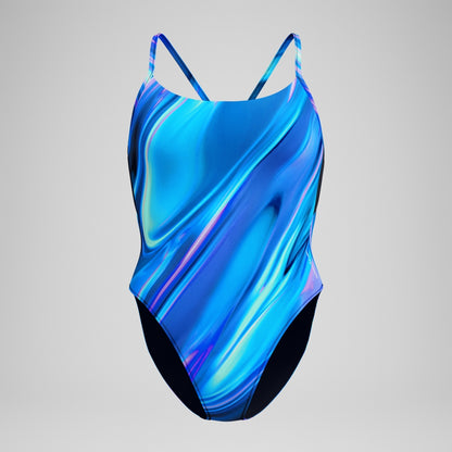 Printed Racerback Swimsuit Blue/Teal | Speedo