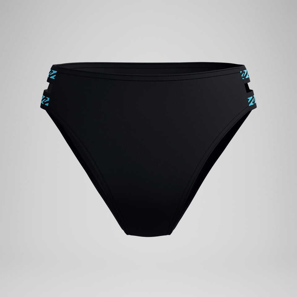 FLU3NTE Logo Elastic Hi Waist Bikini Bottom Black | Speedo