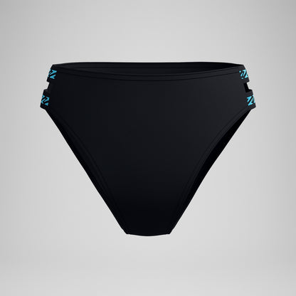 FLU3NTE Logo Elastic Hi Waist Bikini Bottom Black | Speedo