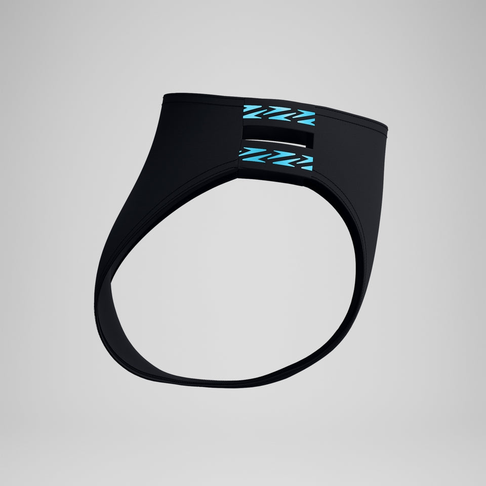 FLU3NTE Logo Elastic Hi Waist Bikini Bottom Black | Speedo