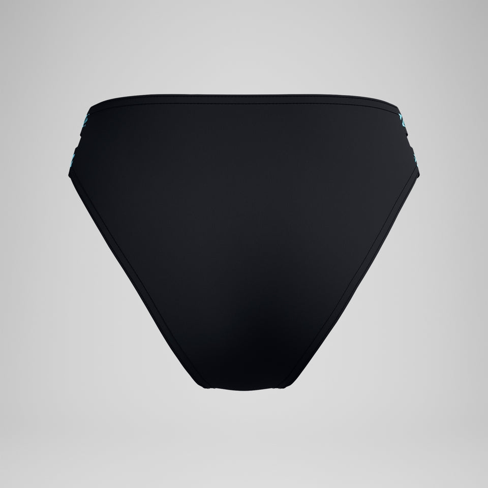 FLU3NTE Logo Elastic Hi Waist Bikini Bottom Black | Speedo