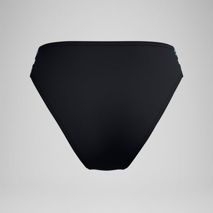 FLU3NTE Logo Elastic Hi Waist Bikini Bottom Black | Speedo