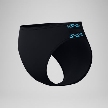 FLU3NTE Logo Elastic Hi Waist Bikini Bottom Black | Speedo