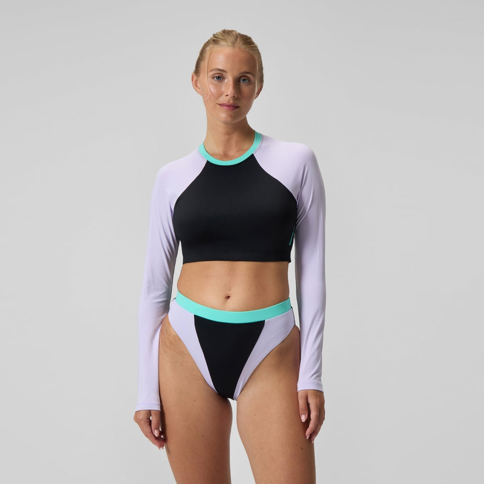 FLU3NTE Solid Long Sleeve Rash Top Black/Lilac | Speedo