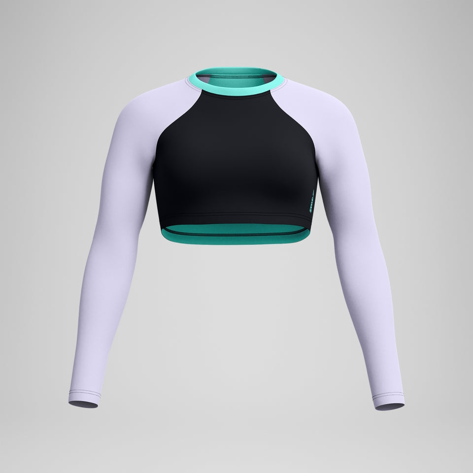 FLU3NTE Solid Long Sleeve Rash Top Black/Lilac | Speedo