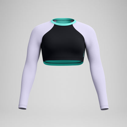 FLU3NTE Solid Long Sleeve Rash Top Black/Lilac | Speedo