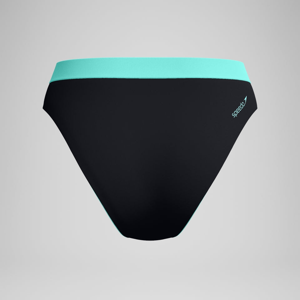 FLU3NTE Colourblock Hi Waist Bikini Bottom Black | Speedo